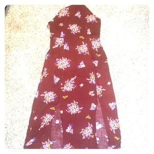 Burgundy Halter Dress